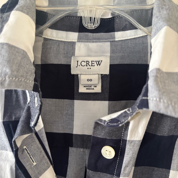 J. Crew Navy and White Gingham Dress with Belt 00 - Picture 4 of 8